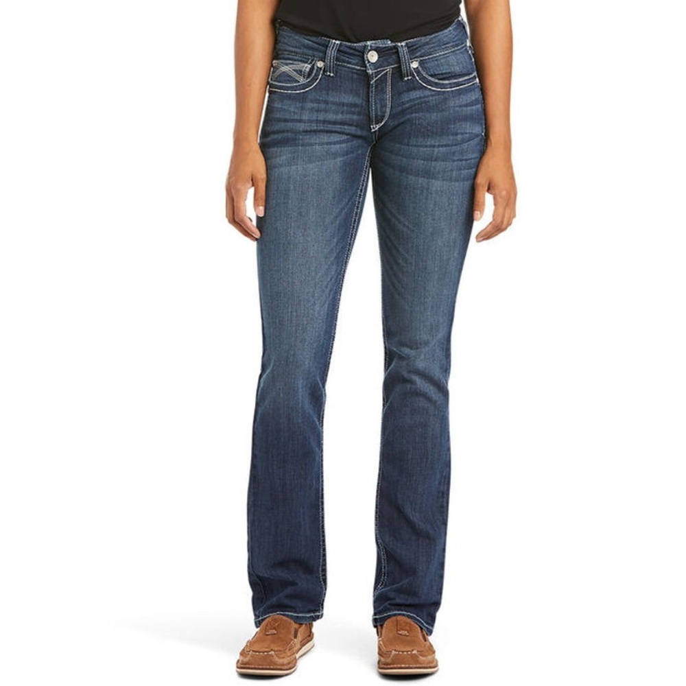 Ariat Real Women's Mid Rise Stretch Ivy Stackable Straight Leg Jeans Dresden 26R